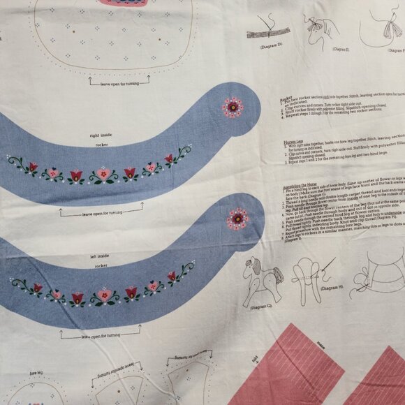 VIP Cranston Keepsake Prancing Rocking Horse Cut&Sew /Stuff /Craft Fabric Panel - Picture 5 of 8